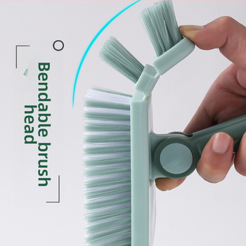 Εύκαμπτη τριγωνική βούρτσα δαπέδου μπάνιου χωρίς κάμψη, βούρτσα δαπέδου από ανοξείδωτο ατσάλι με μακριά λαβή, βούρτσα δαπέδου για πλακάκια, βούρτσα χαλιών και μπανιέρας