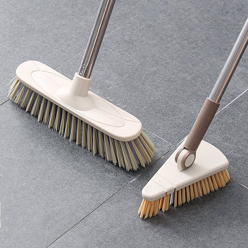 Savitljiva trokutasta četka za pod u kupaonici, bez savijanja, četka za pod od nehrđajućeg čelika s dugom ručkom, četka za pločice, kadu, tepih