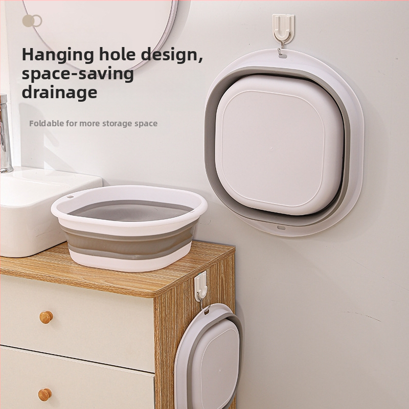 Сгъваем умивалник за общежитие, студентски, бебешки, преносим, за пътуване, компресионен, домакински, правоъгълен