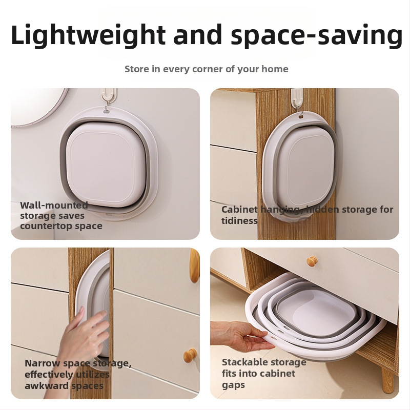 Сгъваем умивалник за общежитие, студентски, бебешки, преносим, за пътуване, компресионен, домакински, правоъгълен