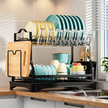 Tarpvalstybinė virtuvės indų lentynėlė Indų lentynėlė Dvisluoksnė stalviršio spintelės laikymo lentynėlė Nuimama stalo įrankių laikymo lentynėlė