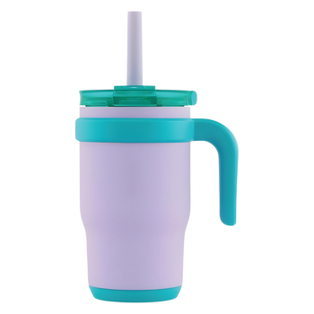 Νέο διπλής στρώσης παγοκύπελλο κενού 14oz με λαβή μίνι αυτοκίνητο, φορητό θερμός εξωτερικού χώρου με καλαμάκι