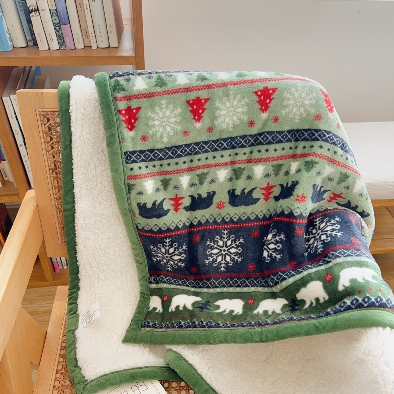 Eksportuoti Šiaurės šalių dvisluoksnę antklodę, sustorintą, šiltą žieminę ėriuko vilnos koralų fliso antklodę, sofos mažo dydžio nakvynės antklodę