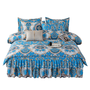 Трансгранична памучна пола от алое вера в корейска версия, комплект от три части, покривало за завивки с принцеса, комплект от 4 части на едро