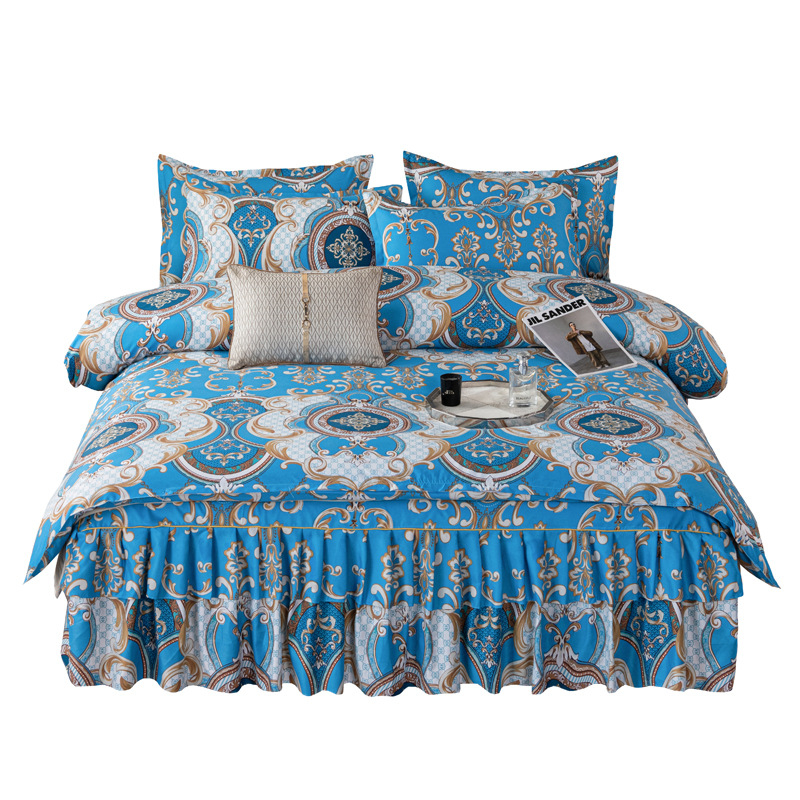 Трансгранична памучна пола от алое вера в корейска версия, комплект от три части, покривало за завивки с принцеса, комплект от 4 части на едро