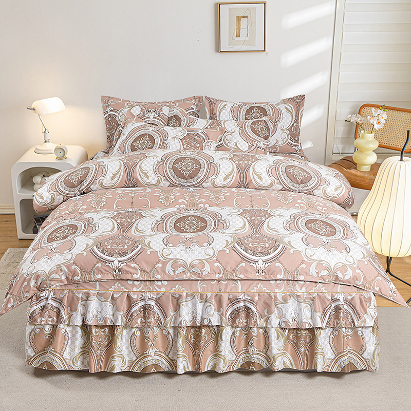 Трансгранична памучна пола от алое вера в корейска версия, комплект от три части, покривало за завивки с принцеса, комплект от 4 части на едро