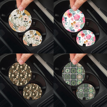 Tarpvalstybinis sprogstamasis aliejinis paveikslas, gėlių spausdinimas, padėkliukai, automobilio puodelio kilimėlis, automobilio puodelio laikiklis, šilumos izoliacinis kilimėlis, automobilio dekoravimas