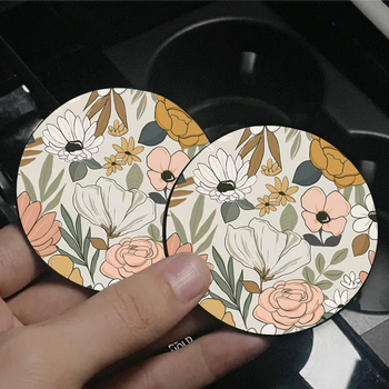 Tarpvalstybinis sprogstamasis aliejinis paveikslas, gėlių spausdinimas, padėkliukai, automobilio puodelio kilimėlis, automobilio puodelio laikiklis, šilumos izoliacinis kilimėlis, automobilio dekoravimas