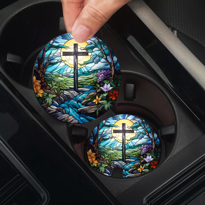 Tarpvalstybinis sprogstamasis aliejinis paveikslas, gėlių spausdinimas, padėkliukai, automobilio puodelio kilimėlis, automobilio puodelio laikiklis, šilumos izoliacinis kilimėlis, automobilio dekoravimas