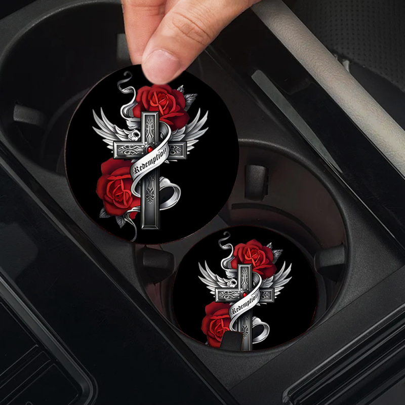 Tarpvalstybinis sprogstamasis aliejinis paveikslas, gėlių spausdinimas, padėkliukai, automobilio puodelio kilimėlis, automobilio puodelio laikiklis, šilumos izoliacinis kilimėlis, automobilio dekoravimas