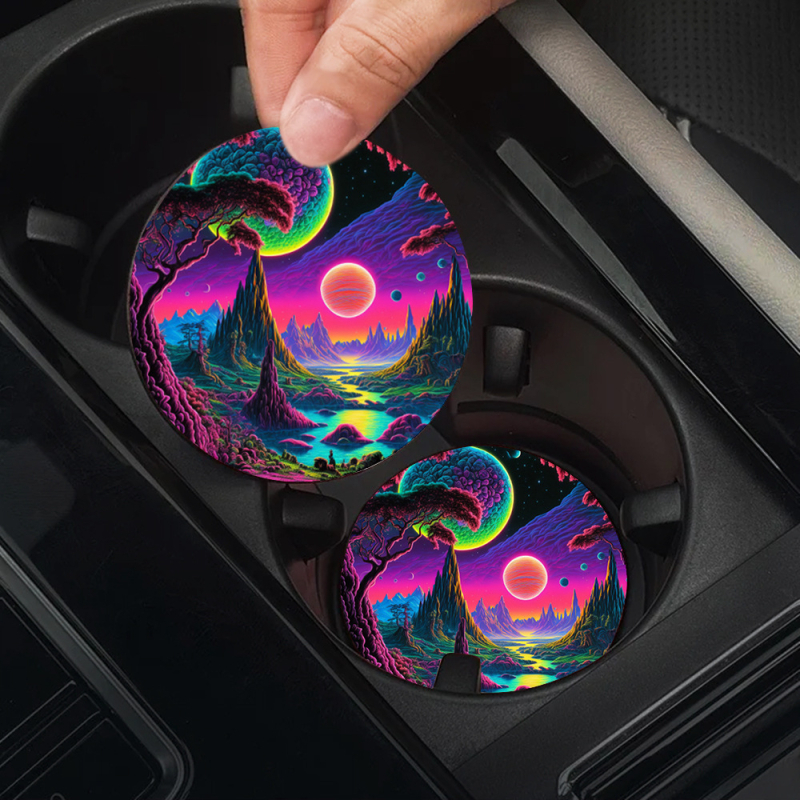 Tarpvalstybinis sprogstamasis aliejinis paveikslas, gėlių spausdinimas, padėkliukai, automobilio puodelio kilimėlis, automobilio puodelio laikiklis, šilumos izoliacinis kilimėlis, automobilio dekoravimas