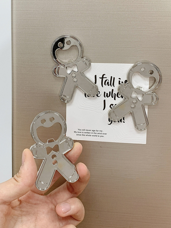 Loominguline piparkoogimehe pudeliavaja roostevabast terasest punase veini õlle soodaavaja magnetiline külmkapi kleebis interneti pidulik