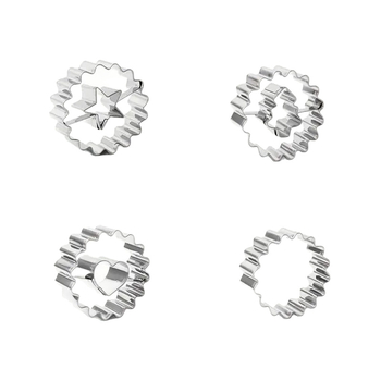 Έτοιμο καλούπι μπισκότων Χριστουγέννων από ανοξείδωτο χάλυβα, διασυνοριακό, καλούπι μπισκότων Linzer