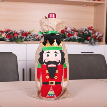 Σε απόθεμα Χριστουγεννιάτικη διακόσμηση στρατιώτης από καρυδιά Κόκκινο Πράσινο Χριστουγεννιάτικα είδη οικιακής χρήσης λινό κλειστό Χριστουγεννιάτικο κάλυμμα κρασιού νέο