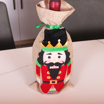 Σε απόθεμα Χριστουγεννιάτικη διακόσμηση στρατιώτης από καρυδιά Κόκκινο Πράσινο Χριστουγεννιάτικα είδη οικιακής χρήσης λινό κλειστό Χριστουγεννιάτικο κάλυμμα κρασιού νέο