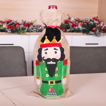 Σε απόθεμα Χριστουγεννιάτικη διακόσμηση στρατιώτης από καρυδιά Κόκκινο Πράσινο Χριστουγεννιάτικα είδη οικιακής χρήσης λινό κλειστό Χριστουγεννιάτικο κάλυμμα κρασιού νέο