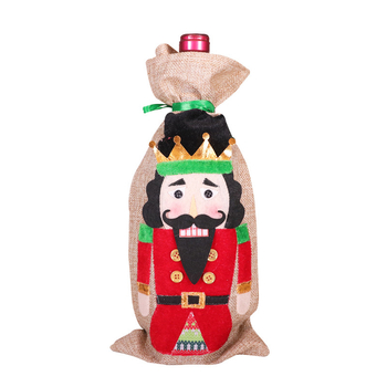Σε απόθεμα Χριστουγεννιάτικη διακόσμηση στρατιώτης από καρυδιά Κόκκινο Πράσινο Χριστουγεννιάτικα είδη οικιακής χρήσης λινό κλειστό Χριστουγεννιάτικο κάλυμμα κρασιού νέο