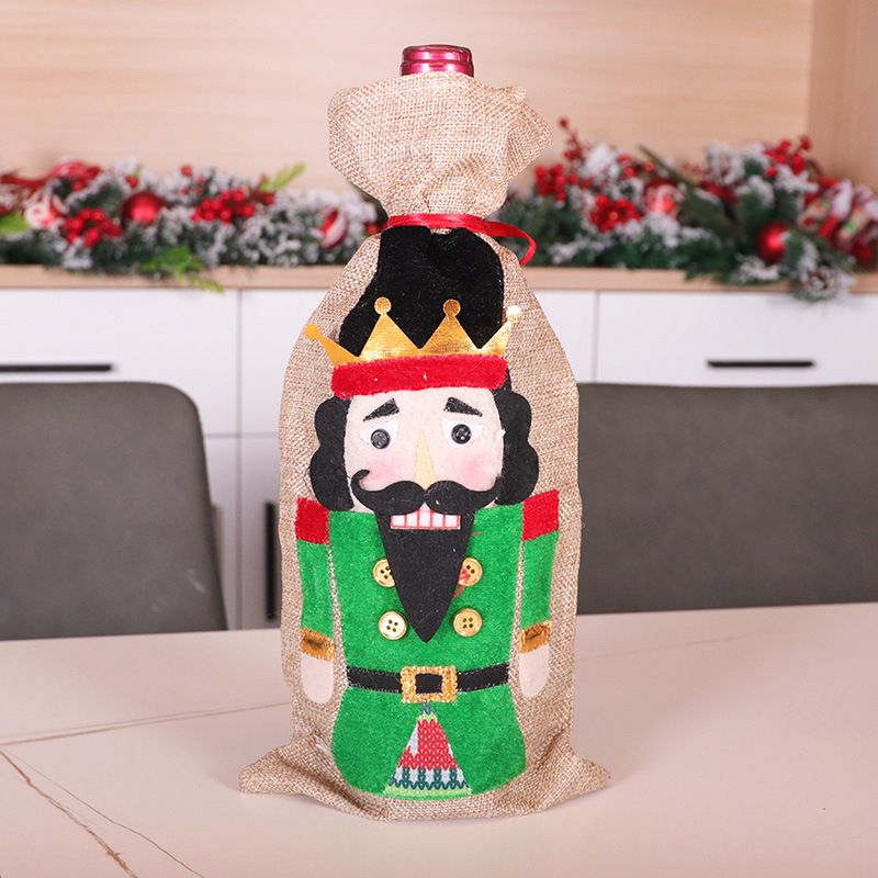 Σε απόθεμα Χριστουγεννιάτικη διακόσμηση στρατιώτης από καρυδιά Κόκκινο Πράσινο Χριστουγεννιάτικα είδη οικιακής χρήσης λινό κλειστό Χριστουγεννιάτικο κάλυμμα κρασιού νέο