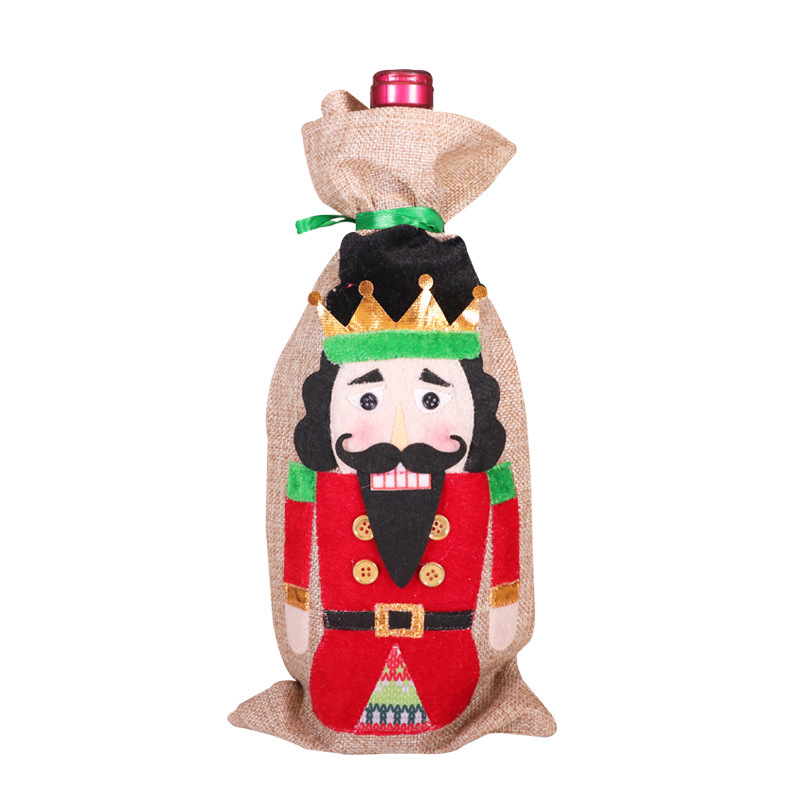 Σε απόθεμα Χριστουγεννιάτικη διακόσμηση στρατιώτης από καρυδιά Κόκκινο Πράσινο Χριστουγεννιάτικα είδη οικιακής χρήσης λινό κλειστό Χριστουγεννιάτικο κάλυμμα κρασιού νέο