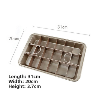 Φόρμα τριών τεμαχίων για κέικ brownie, κέικ jujube, χωριστά κομμένο ορθογώνιο αντικολλητικό ταψί καρό