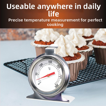 Θερμόμετρο φούρνου Kaitai, θερμόμετρο ψημένων τροφίμων, διμεταλλικό θερμόμετρο φούρνου κουζίνας υψηλής θερμοκρασίας από ανοξείδωτο χάλυβα