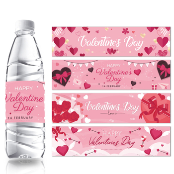 Autocolant decorativ pentru sticlă de apă cu tematică transfrontalieră, petrecere de Ziua Îndrăgostiților, etichete creative Amazon pentru Ziua Îndrăgostiților