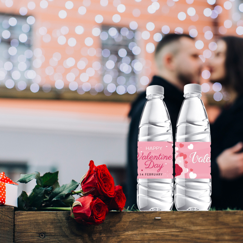 Autocolant decorativ pentru sticlă de apă cu tematică transfrontalieră, petrecere de Ziua Îndrăgostiților, etichete creative Amazon pentru Ziua Îndrăgostiților