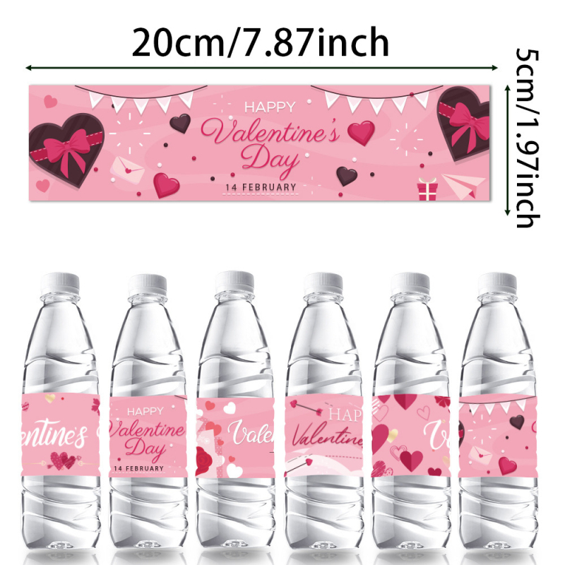 Autocolant decorativ pentru sticlă de apă cu tematică transfrontalieră, petrecere de Ziua Îndrăgostiților, etichete creative Amazon pentru Ziua Îndrăgostiților