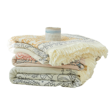 Plapumă de vară cu patru straturi de tifon din bumbac Tassel, plapumă răcoritoare de vară, plapumă single dublă cu aer condiționat, plapumă de vară din bumbac, pătură de somn