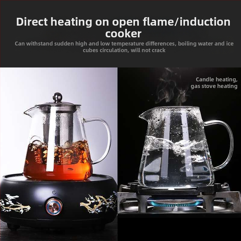 Elektriline keraamiline pliit, teekann, klaasist veekeetja, tervisekann, puhtast klaasist kõrge borosilikaadiga veekeetja, suure mahutavusega, mahutab külma vett