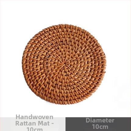 Alumise riidega Vietnami vana rotangist matt Teekomplekt Käsitsi valmistatud lauamatt Laua rotangist matt Isoleeritud nõudepesumatt Kauss Loominguline lilla savipott Matt