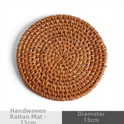 Alumise riidega Vietnami vana rotangist matt Teekomplekt Käsitsi valmistatud lauamatt Laua rotangist matt Isoleeritud nõudepesumatt Kauss Loominguline lilla savipott Matt