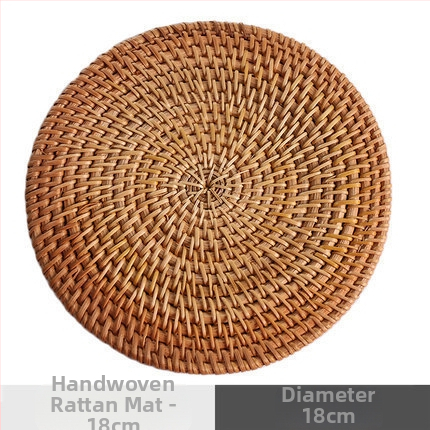 Alumise riidega Vietnami vana rotangist matt Teekomplekt Käsitsi valmistatud lauamatt Laua rotangist matt Isoleeritud nõudepesumatt Kauss Loominguline lilla savipott Matt