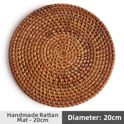 Alumise riidega Vietnami vana rotangist matt Teekomplekt Käsitsi valmistatud lauamatt Laua rotangist matt Isoleeritud nõudepesumatt Kauss Loominguline lilla savipott Matt