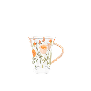 Γυάλινο ποτήρι Tulip για οικιακή χρήση, υψηλής αξίας, ποτήρι νερού, φλιτζάνι υψηλής θερμοκρασίας για αέρα, φλιτζάνι καφέ, φλιτζάνι τσαγιού λουλουδιών, φλιτζάνι για κορίτσια