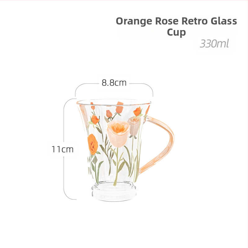 Γυάλινο ποτήρι Tulip για οικιακή χρήση, υψηλής αξίας, ποτήρι νερού, φλιτζάνι υψηλής θερμοκρασίας για αέρα, φλιτζάνι καφέ, φλιτζάνι τσαγιού λουλουδιών, φλιτζάνι για κορίτσια