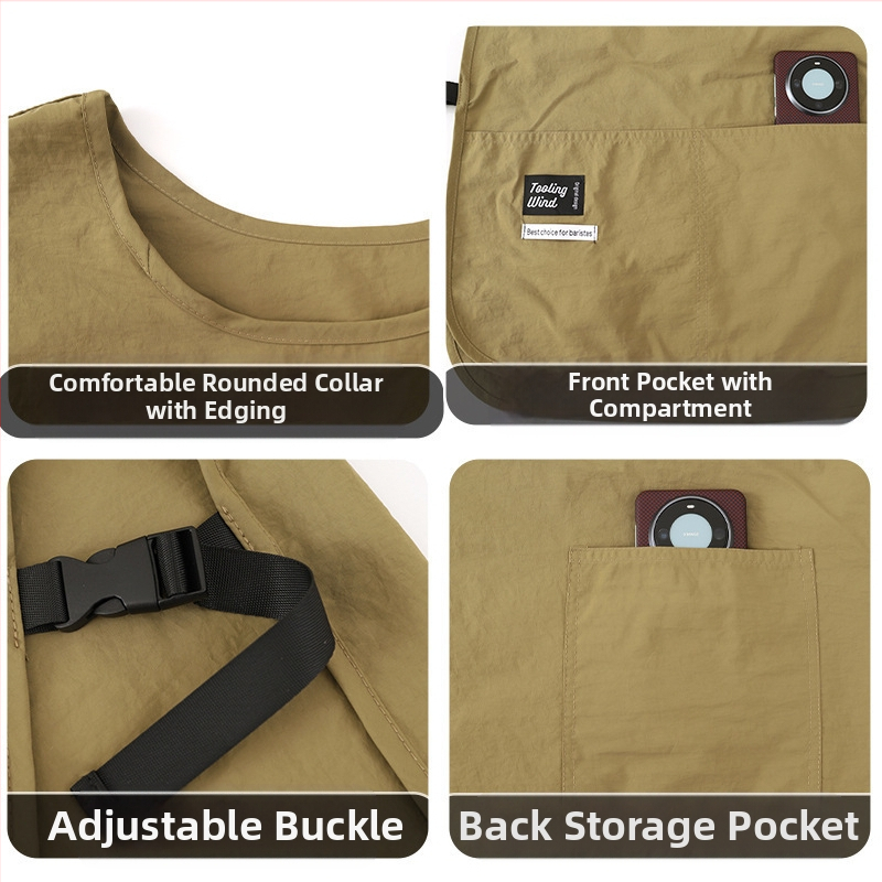 Водоотблъскваща жилетка за инструменти, домакинска кухненска престилка, кетъринг, специална жилетка 2025, модна готварска талия за мъже и жени