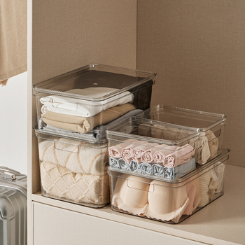 Úložný box na oblečenie, priehľadný úložný priestor na domáce denné nosenie spodnej bielizne, úprava šatníka, úložný box na oblečenie