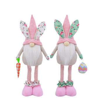 Velykų nykštuko beveidės lėlės dekoracijos, triušio papuošalai, Rudolfo lėlės šventinės dekoracijos, didmeninė prekyba