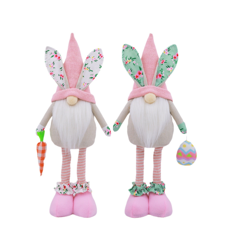 Velykų nykštuko beveidės lėlės dekoracijos, triušio papuošalai, Rudolfo lėlės šventinės dekoracijos, didmeninė prekyba