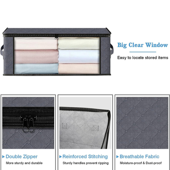 „Amazon“ neaustinės lovos antklodės laikymo krepšys, drabužių spinta, dulkėms atsparus drėgmei atsparus apdailos krepšys, sulankstoma laikymo dėžė