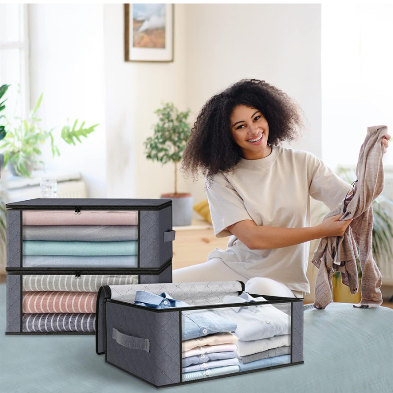 „Amazon“ neaustinės lovos antklodės laikymo krepšys, drabužių spinta, dulkėms atsparus drėgmei atsparus apdailos krepšys, sulankstoma laikymo dėžė