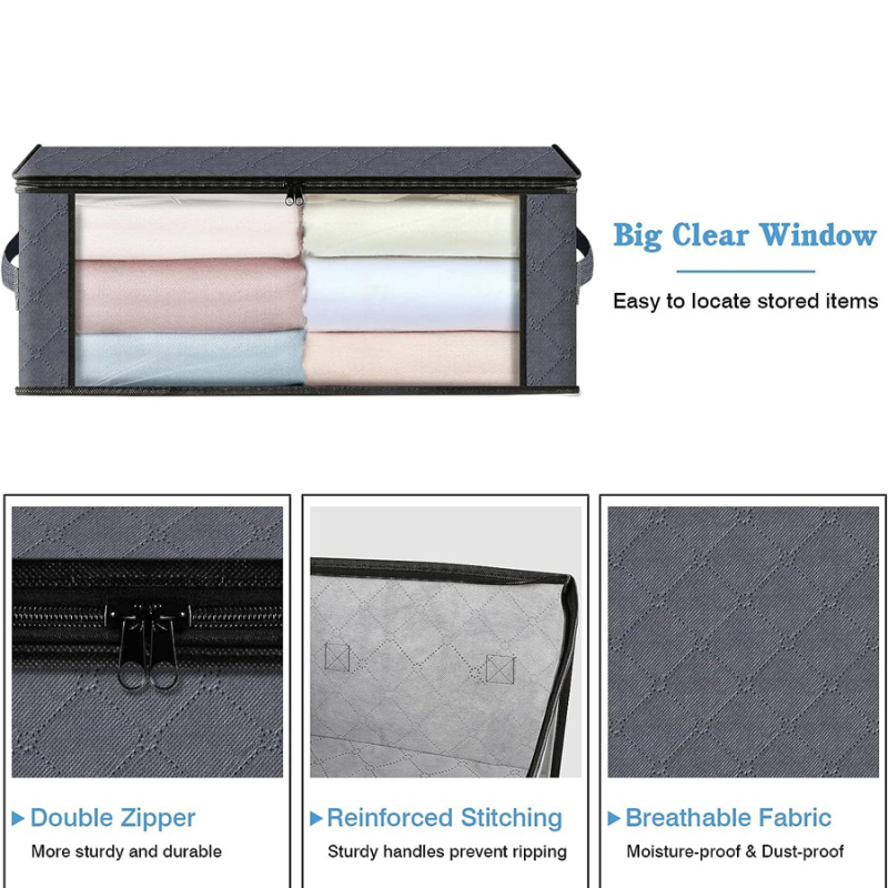 „Amazon“ neaustinės lovos antklodės laikymo krepšys, drabužių spinta, dulkėms atsparus drėgmei atsparus apdailos krepšys, sulankstoma laikymo dėžė