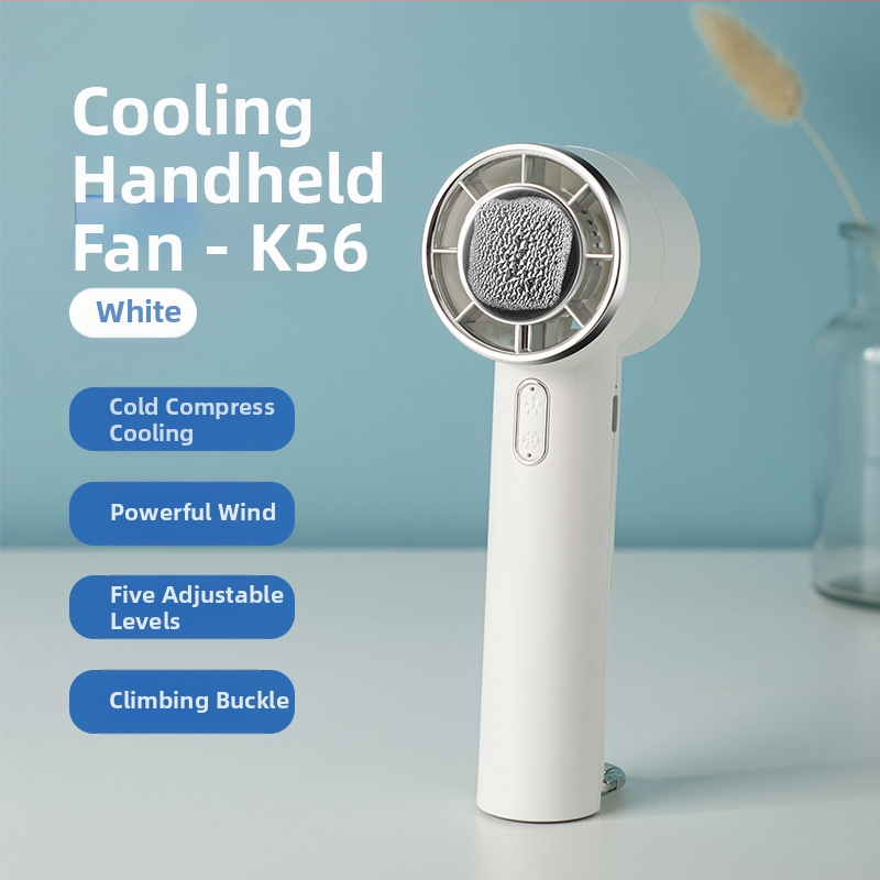 Nový polovodičový chladiaci kompresný ručný ventilátor, prenosný horolezecký závesný ventilátor s prackou, 5-stupňový veľký stolový ventilátor