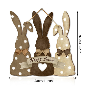 „Crossborder Temu Home Decor“ velykinis taškuotas triušio medinis ženklas, kūrybinga dekoratyvinė lentelė, buksmedžio amatai