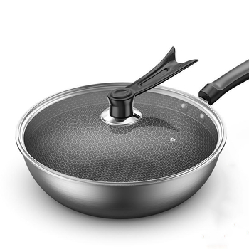 Nauja korio neprideganti nerūdijančio plieno keptuvė, buitinė keptuvė, universali viryklė, keptuvė, didmeninė prekyba