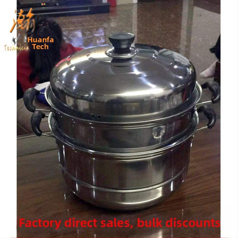 Самостоятелно продаваща се неръждаема стомана 28 см параход, многослойна супа параход с двойна решетка, тенджера от неръждаема стомана, подарък на едро