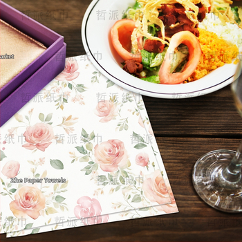 Салфетка за декорация на домашно парти с принт на розово шампанско през граница [готова наличност]