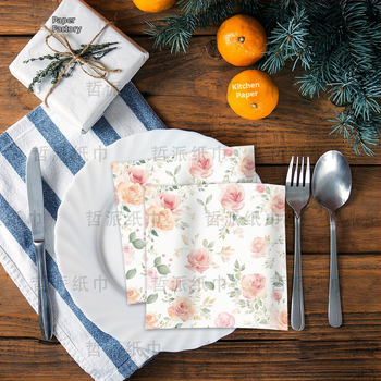 Салфетка за декорация на домашно парти с принт на розово шампанско през граница [готова наличност]