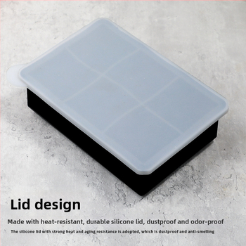 Καλούπι πάγου Fcm από μαλακή σιλικόνη, τετράγωνο καλούπι παγοθήκης με καπάκι, άοσμο, σιλικόνη τροφίμων 5cm